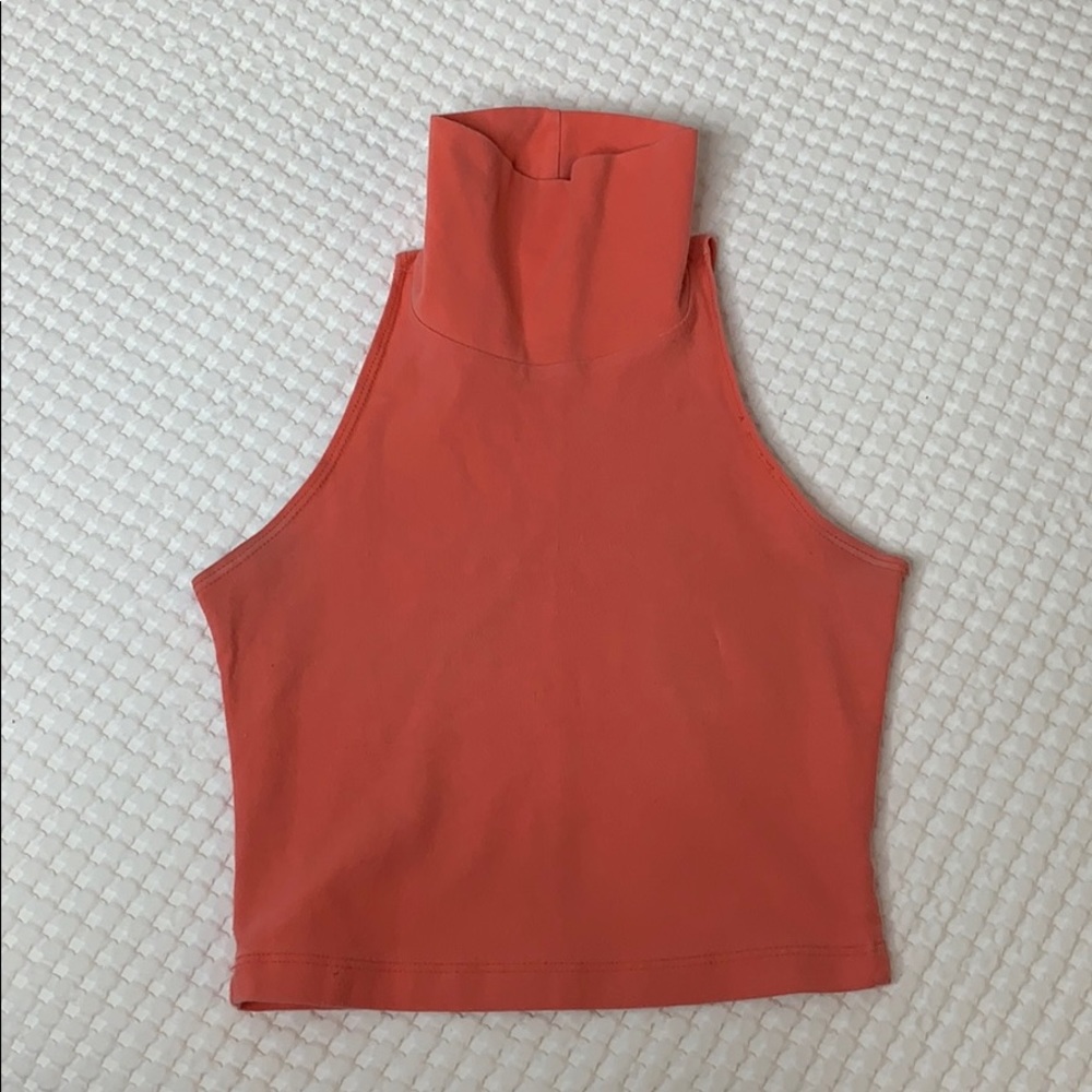 American apparel crop turtleneck short sleeve